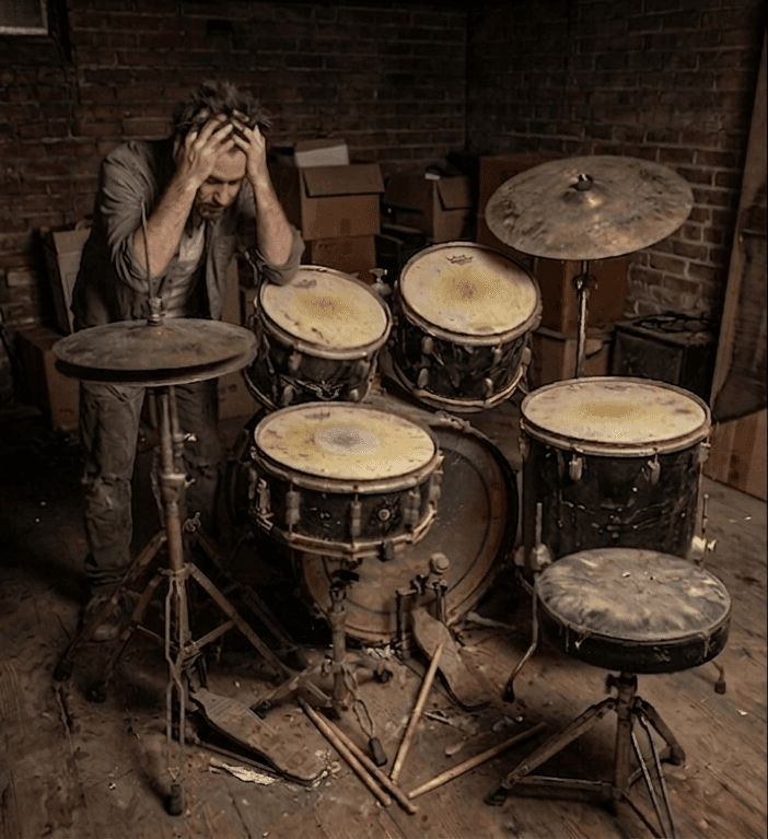 Bateria parada, tomando poeira, antes do desafio